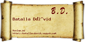 Batalla Dávid névjegykártya